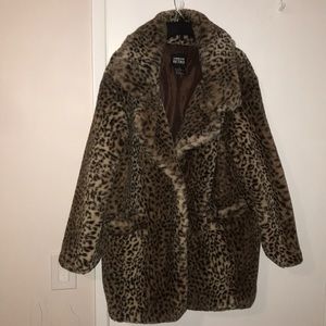 Faux fur oversized coat